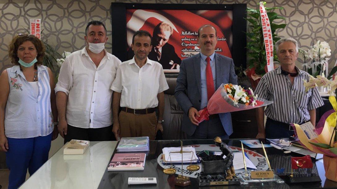 EĞİTİM-İŞ Zonguldak Yönetim Kurulu Başkanı  İl Milli Eğitim Müdürümüze Hayırlı Olsun Ziyaretinde Bulundu