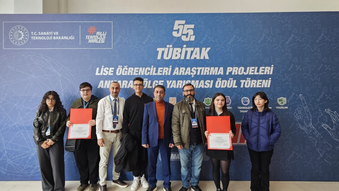 Kdz. Ereğli Hayrettin Yavuz Bilim ve Sanat Merkezinden 55.TÜBİTAK 2204-A Lise Araştırma Projeleri Yarışması Ankara Bölge Finallerinde Birincilik ve İkincilik Başarısı