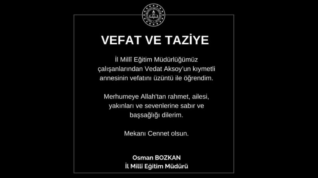 VEFAT ve TAZİYE